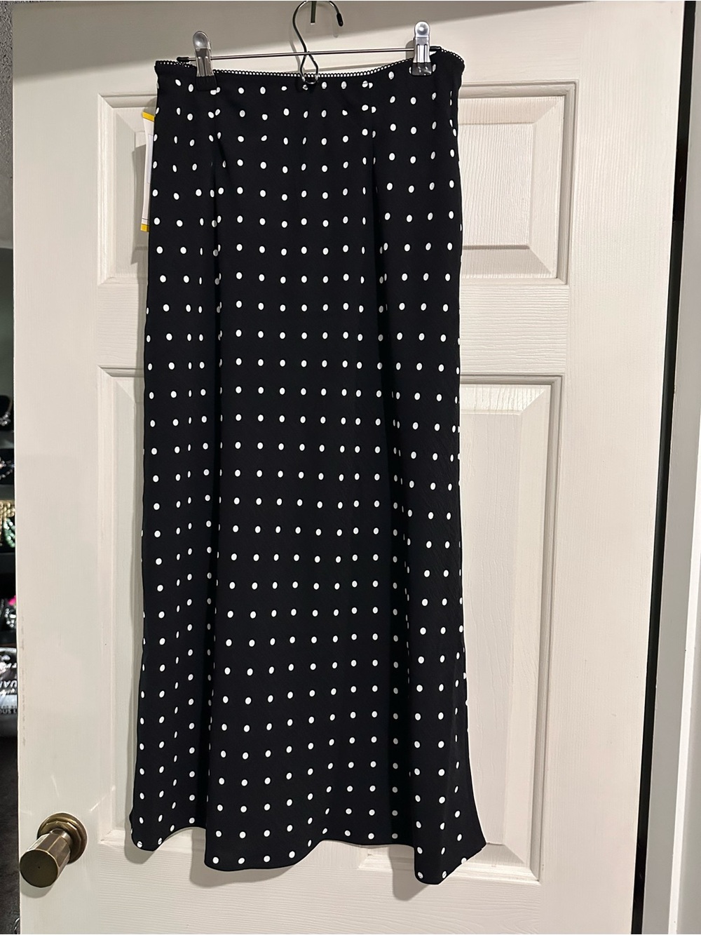 Aeropostale Black Maxi Skirt with White Polka Dots